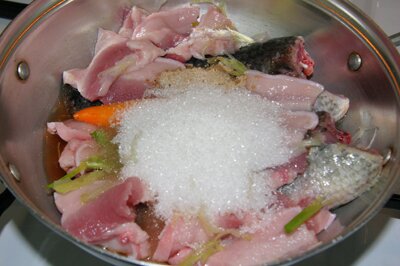 Caramelized Tilapia Fish with Pork Belly in Fish Sauce (Cá Rô Kho Thịt Ba Rọi)